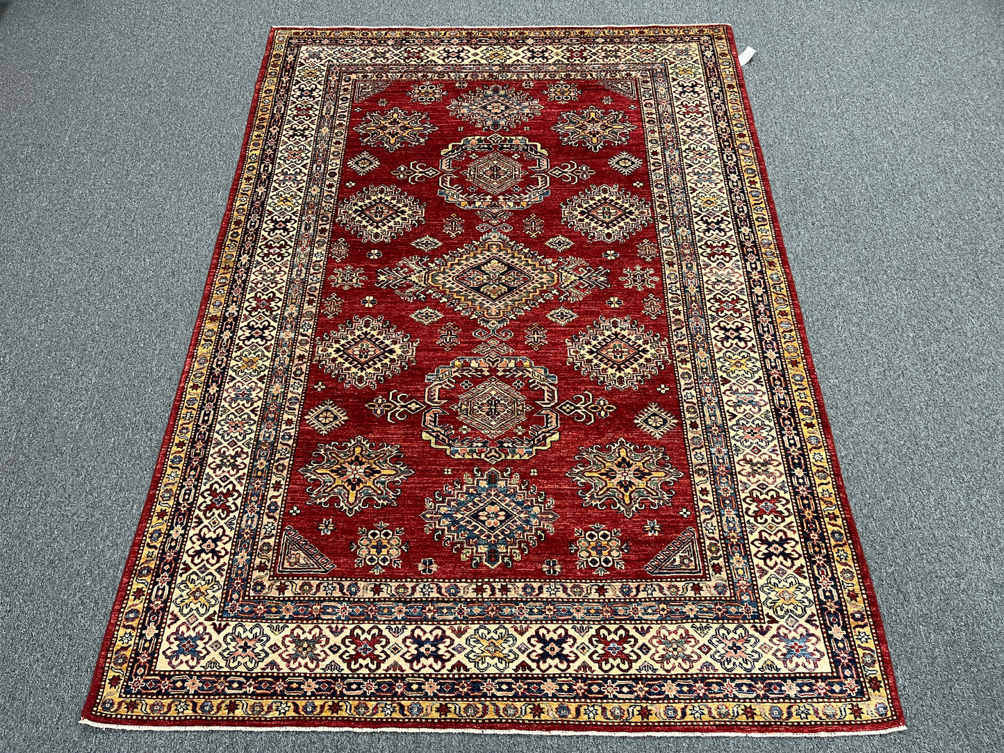 Red Super Kazak 6X9 Handmade Wool Rug # 14730