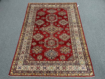 Red Super Kazak 6X9 Handmade Wool Rug # 14730