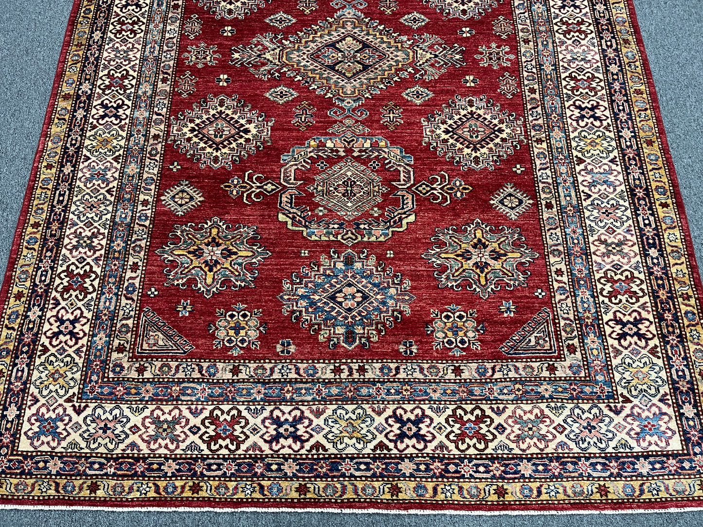Red Super Kazak 6X9 Handmade Wool Rug # 14730