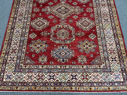 Red Super Kazak 6X9 Handmade Wool Rug # 14730