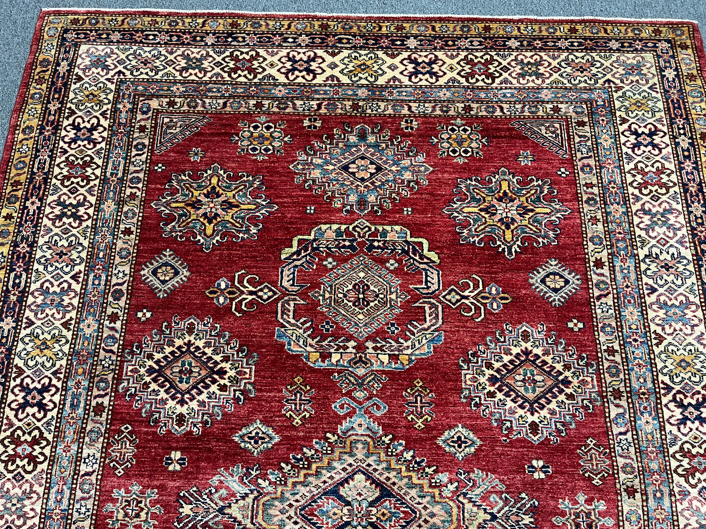 Red Super Kazak 6X9 Handmade Wool Rug # 14730