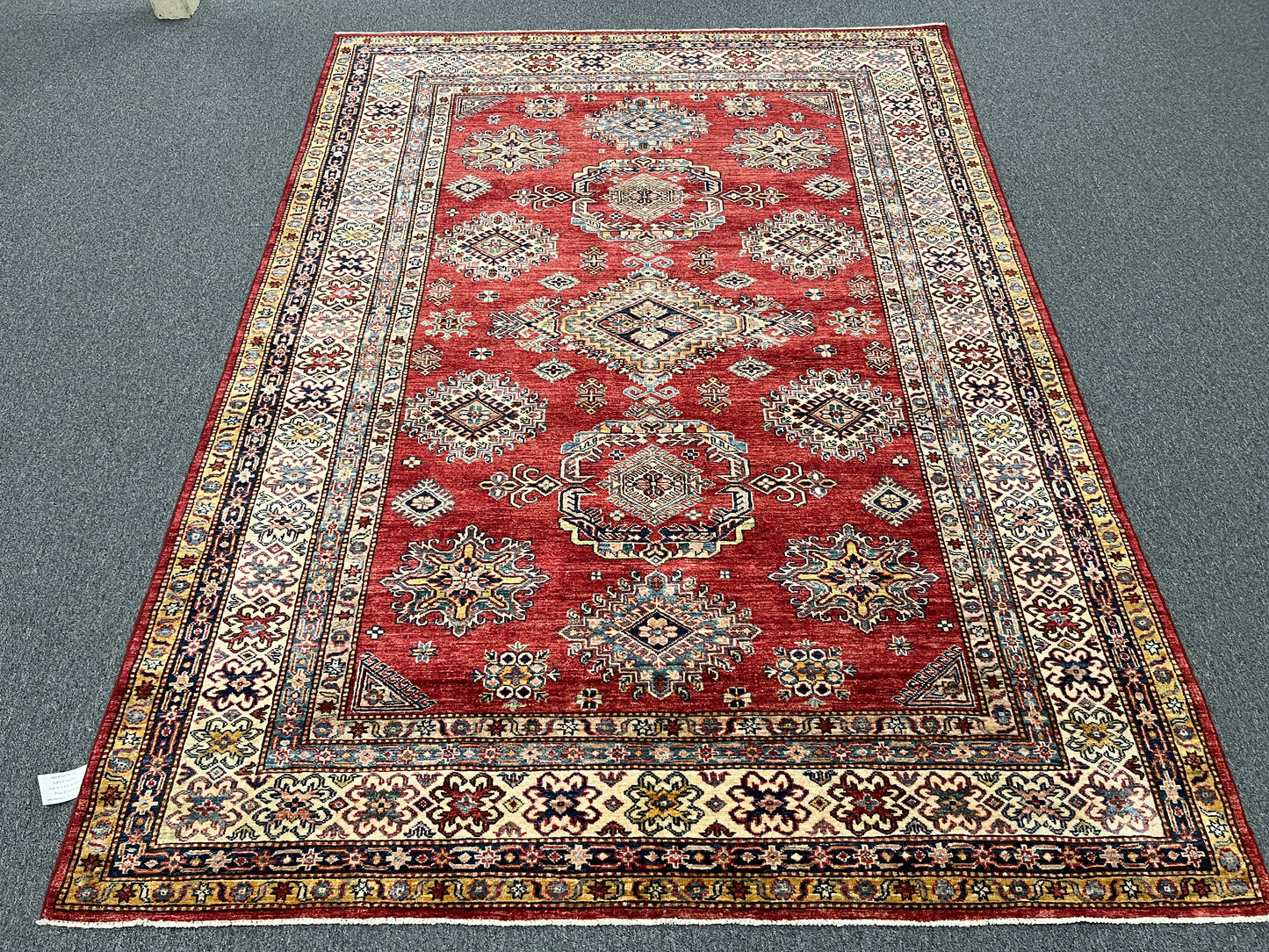 Red Super Kazak 6X9 Handmade Wool Rug # 14730