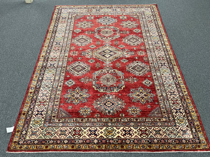 Red Super Kazak 6X9 Handmade Wool Rug # 14730