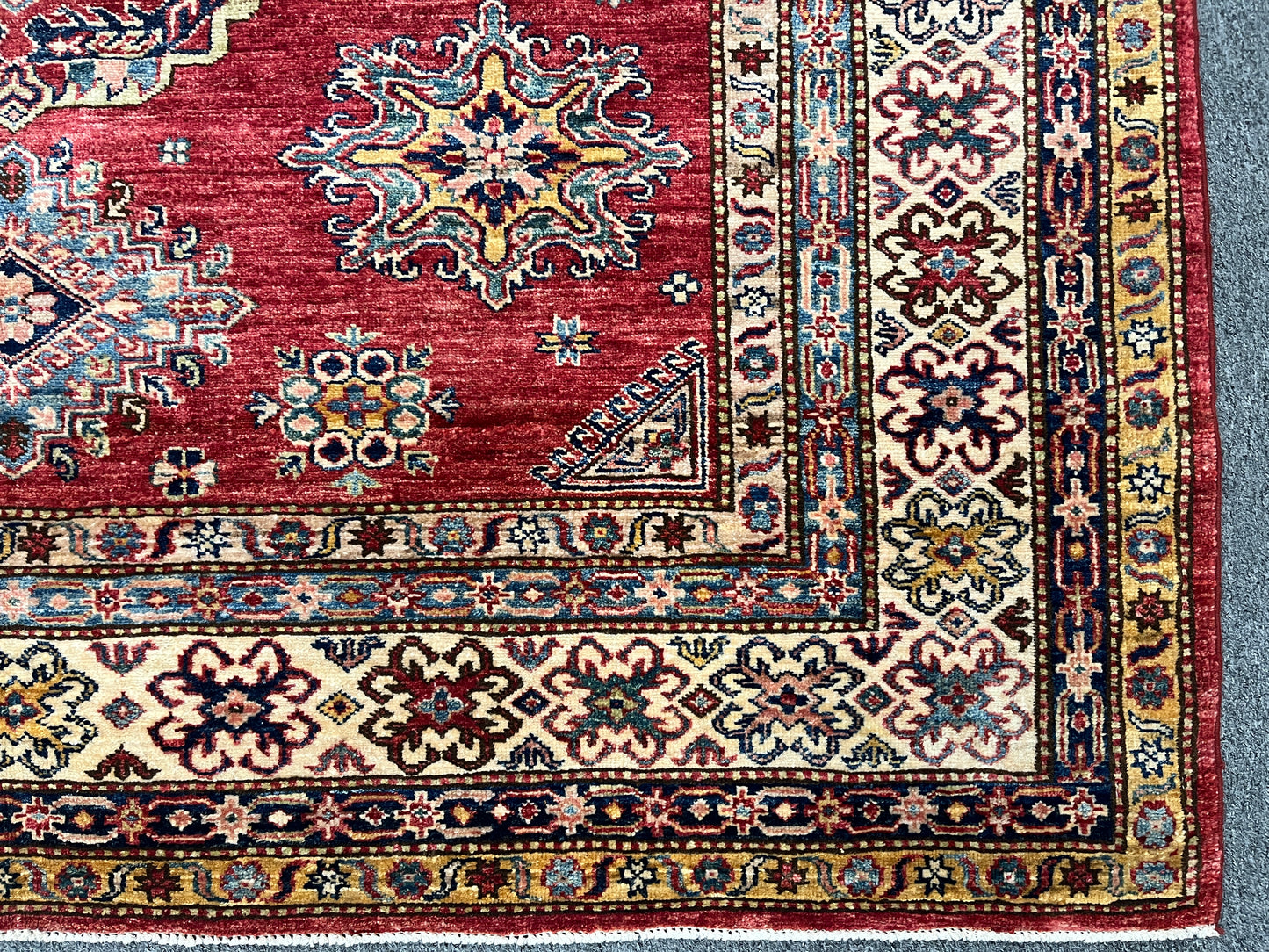 Red Super Kazak 6X9 Handmade Wool Rug # 14730