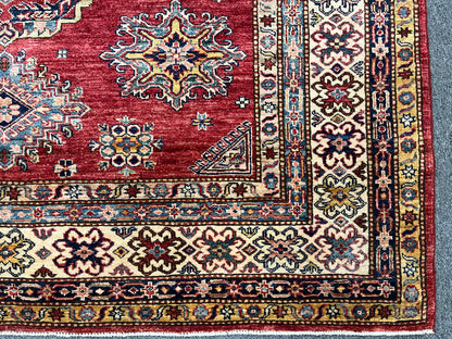 Red Super Kazak 6X9 Handmade Wool Rug # 14730
