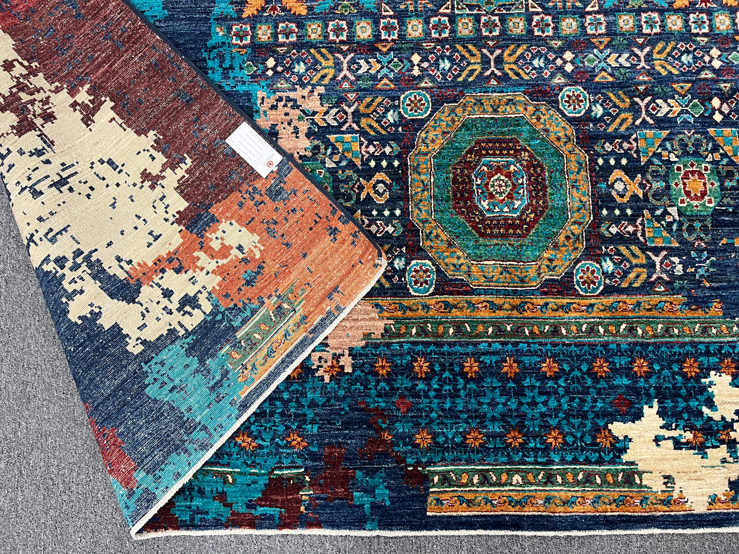 9X12 Mamluk Multicolor Handmade Wool Rug # 14700