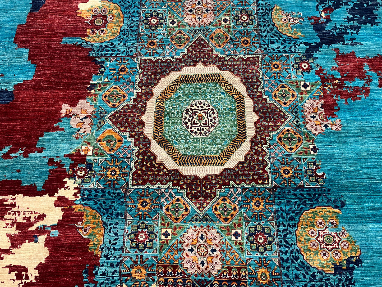 9X12 Mamluk Modern Abstract Handmade Wool Rug # 14731
