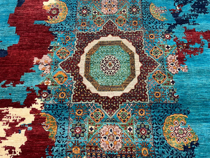 9X12 Mamluk Modern Abstract Handmade Wool Rug # 14731