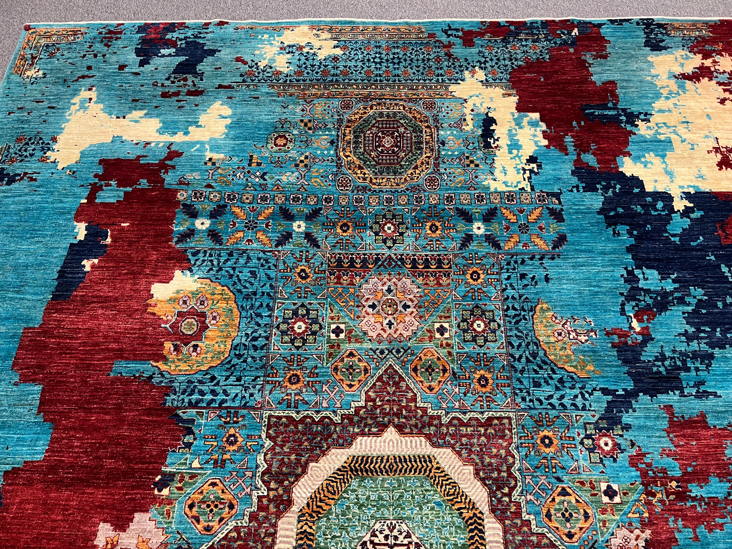 9X12 Mamluk Modern Abstract Handmade Wool Rug # 14731