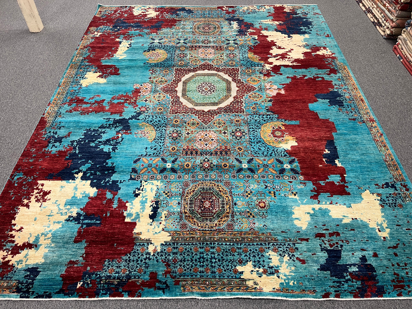 9X12 Mamluk Modern Abstract Handmade Wool Rug # 14731