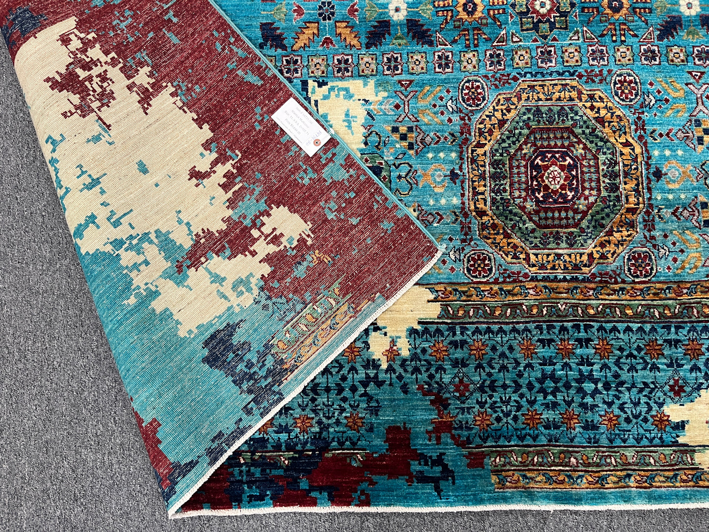 9X12 Mamluk Modern Abstract Handmade Wool Rug # 14731