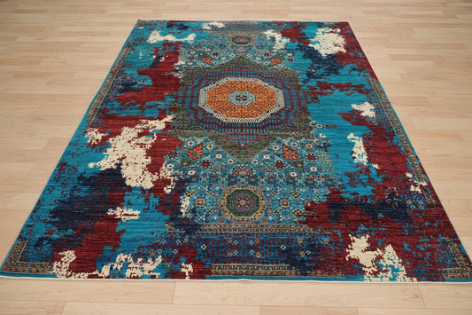 10X13 Mamluk Multicolor Handmade Wool Rug # 14710