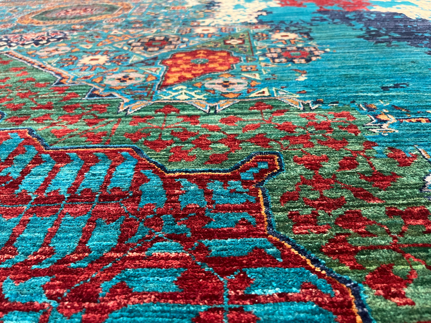 10X13 Mamluk Multicolor Handmade Wool Rug # 14710