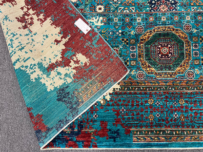 10X13 Mamluk Multicolor Handmade Wool Rug # 14710