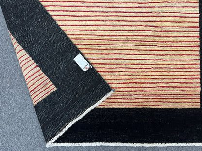 Tribal Gabah Black Border 5X7 Handmade Wool Rug # 8968