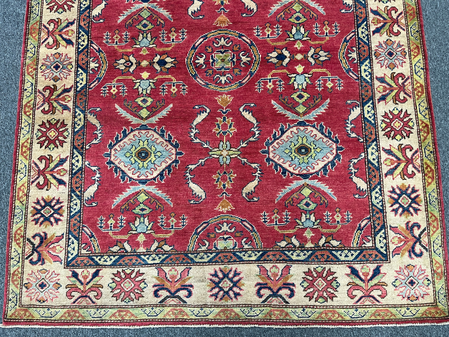 Kazak Pink 5X6 Handmade Wool Rug # 9447