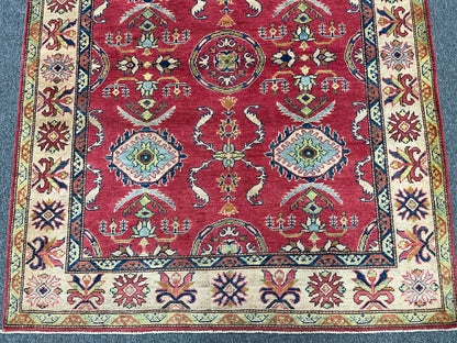 Kazak Pink 5X6 Handmade Wool Rug # 9447