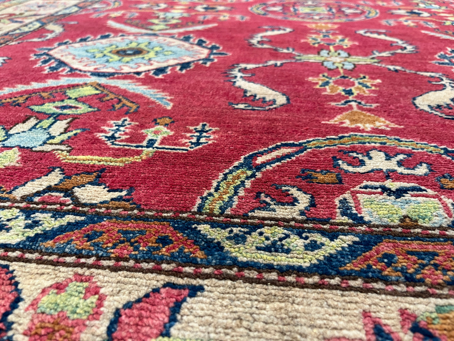 Kazak Pink 5X6 Handmade Wool Rug # 9447