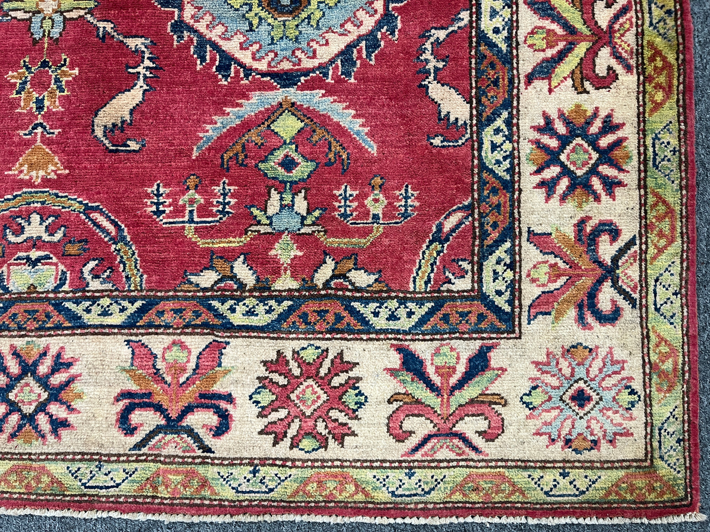Kazak Pink 5X6 Handmade Wool Rug # 9447