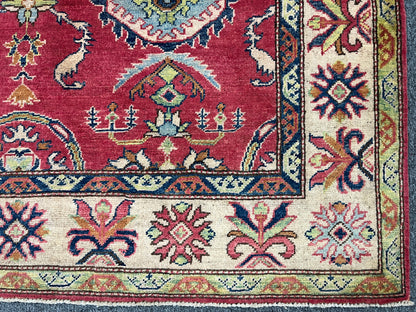 Kazak Pink 5X6 Handmade Wool Rug # 9447