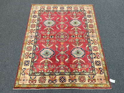 Kazak Pink 5X6 Handmade Wool Rug # 9447