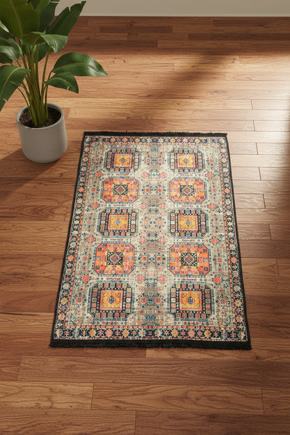 3X4 Geometric Machine Washable Area Rug