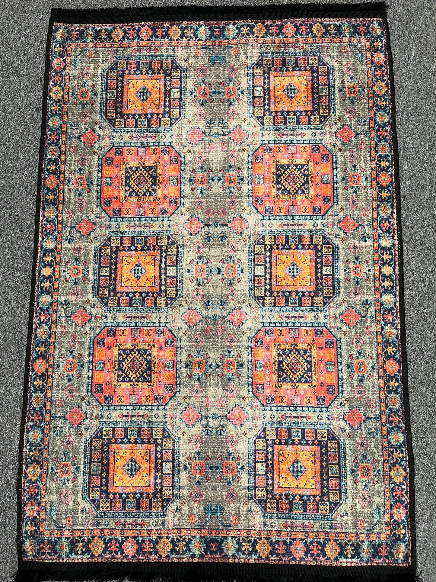 3X4 Geometric Machine Washable Area Rug