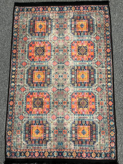 3X4 Geometric Machine Washable Area Rug