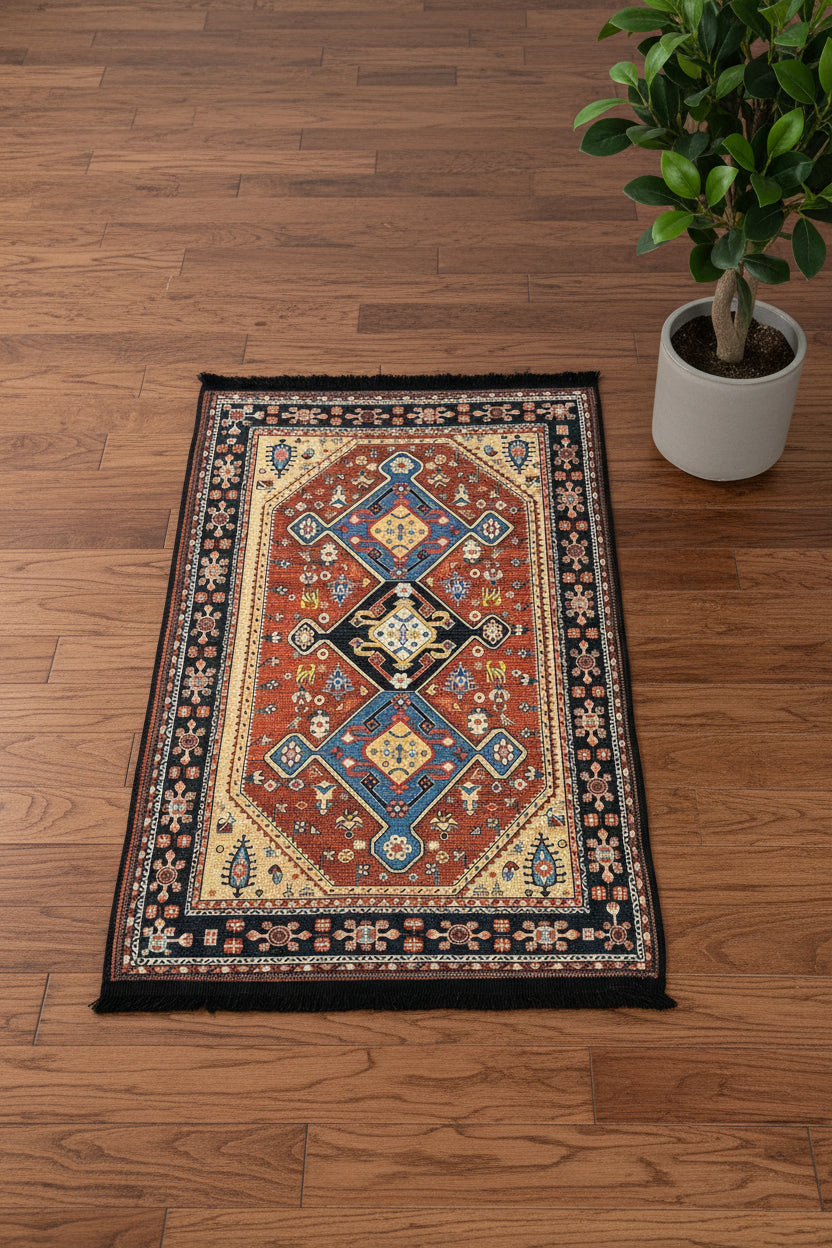 3X4 Geometric Medallion Machine Washable Area Rug