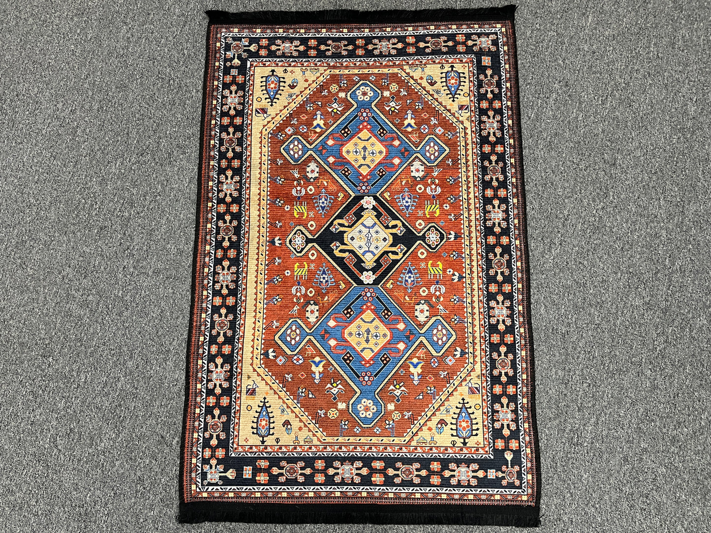 3X4 Geometric Medallion Machine Washable Area Rug