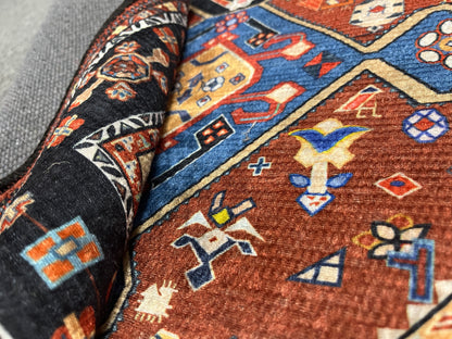 3X4 Geometric Medallion Machine Washable Area Rug