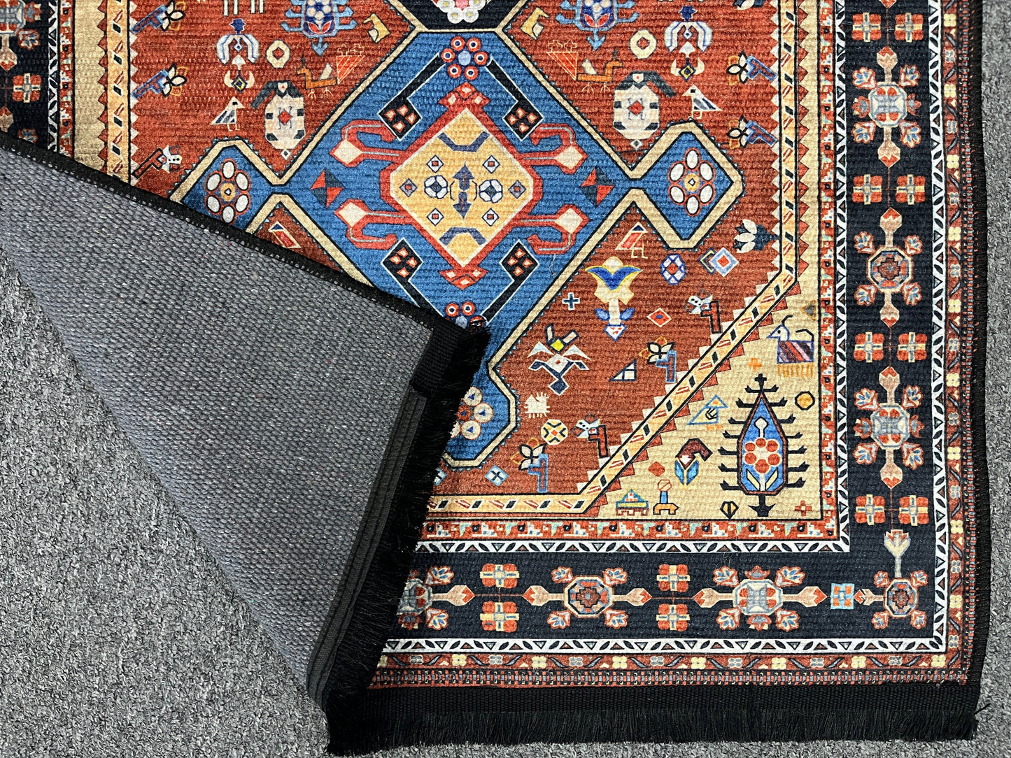 3X4 Geometric Medallion Machine Washable Area Rug