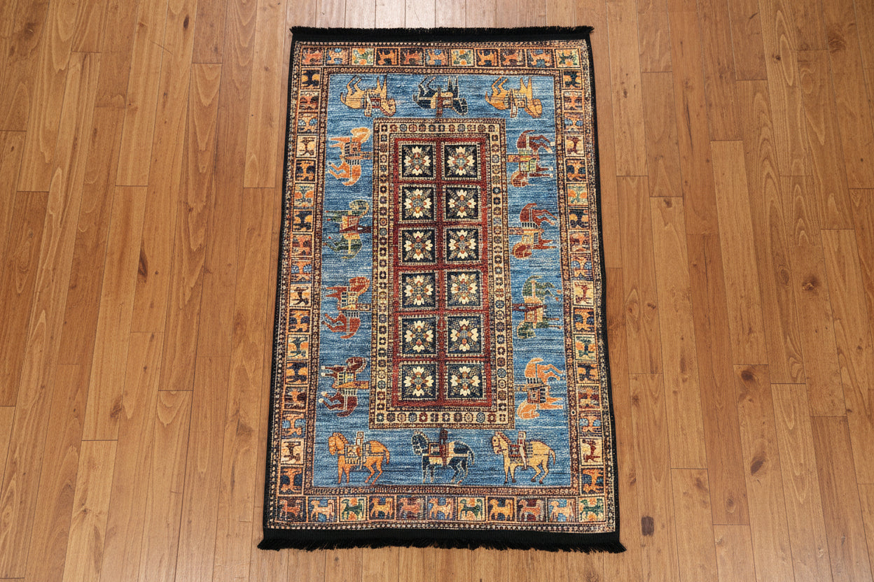 3X4 Pazyryk Design Machine Washable Area Rug