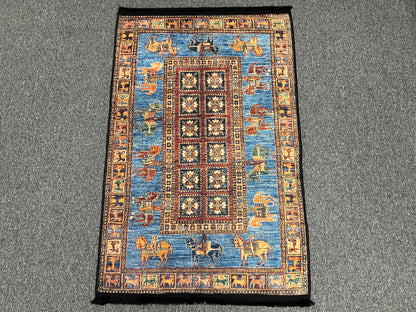 3X4 Pazyryk Design Machine Washable Area Rug