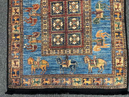 3X4 Pazyryk Design Machine Washable Area Rug
