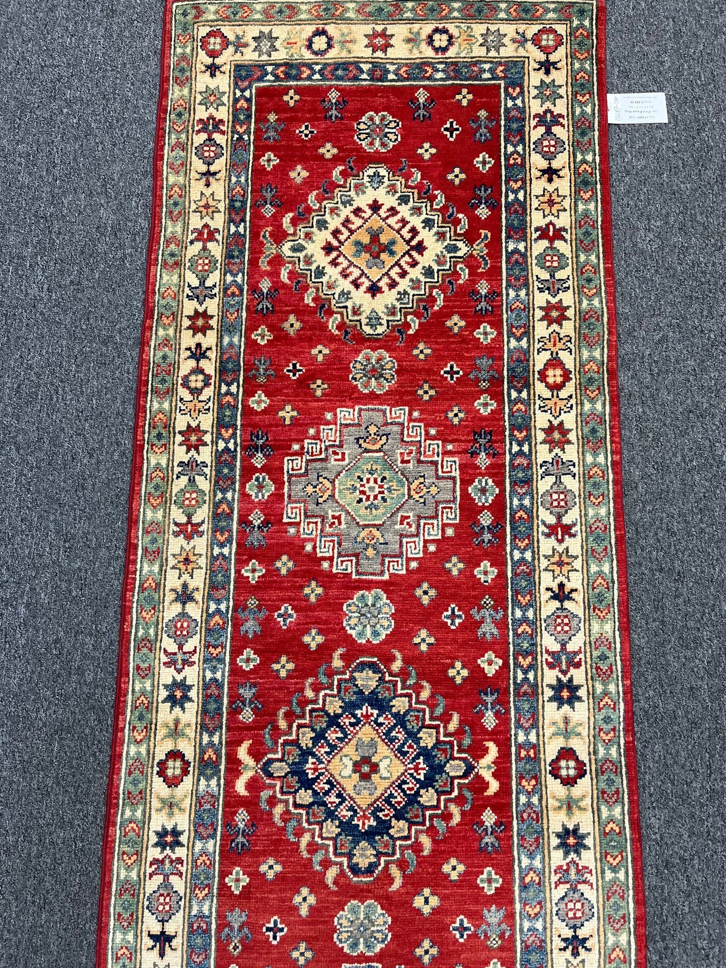 Kazak Red 2' 4"X8' Handmade Wool Runner Rug # 13687