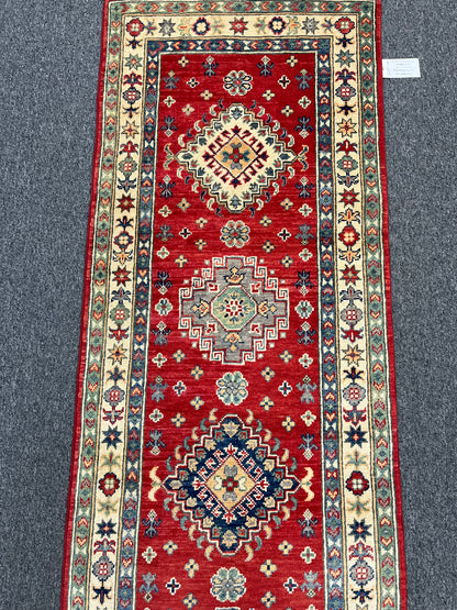 Kazak Red 2' 4"X8' Handmade Wool Runner Rug # 13687