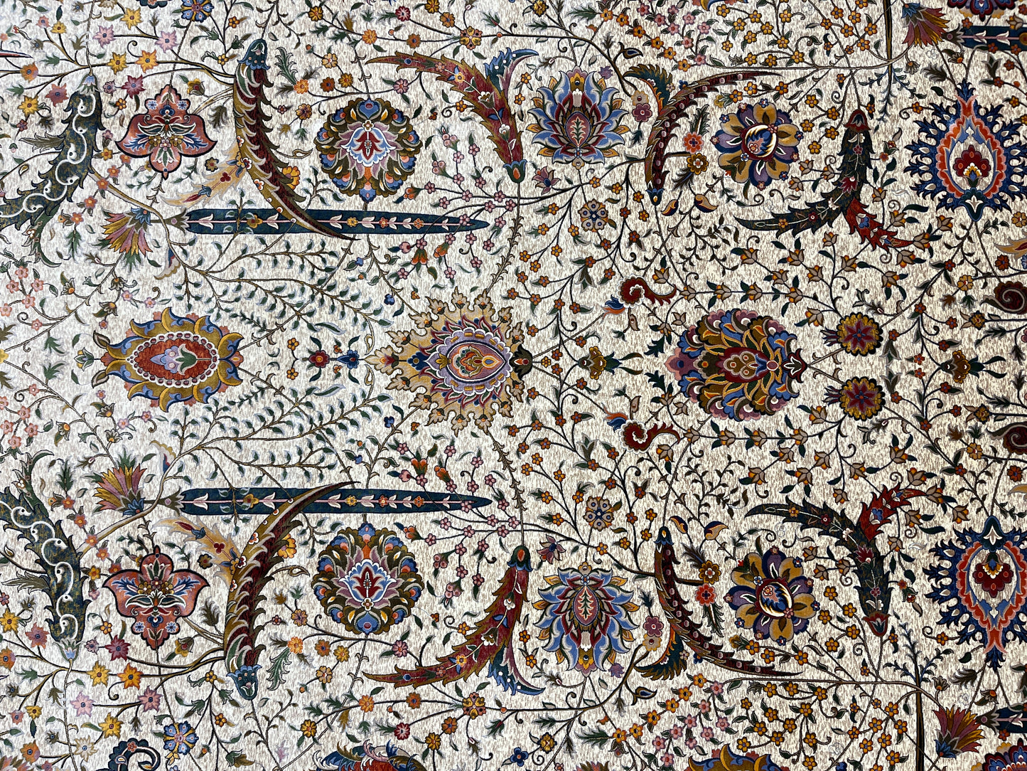 7X10 Silk Handloom Biege Multicolor Rug # 14758
