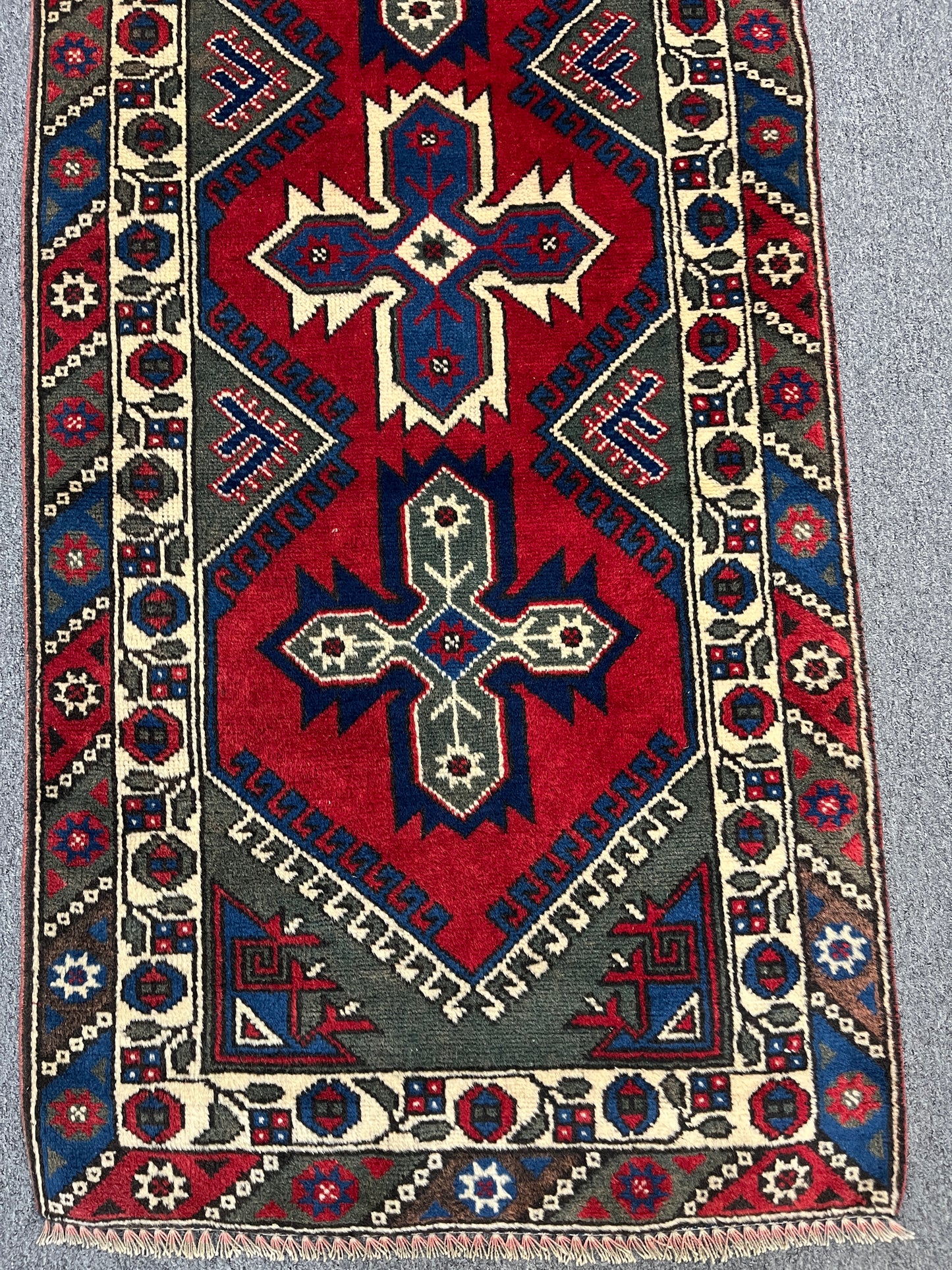 3' X 23' Runner Kurdi Tribal Handmade Wool Rug