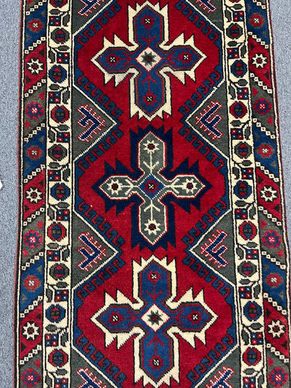 3' X 23' Runner Kurdi Tribal Handmade Wool Rug