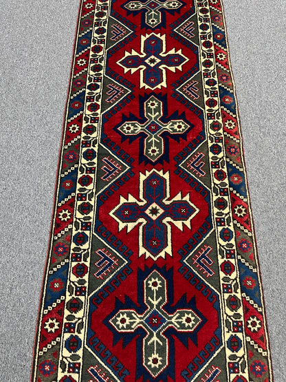 3' X 23' Runner Kurdi Tribal Handmade Wool Rug