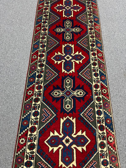 3' X 23' Runner Kurdi Tribal Handmade Wool Rug