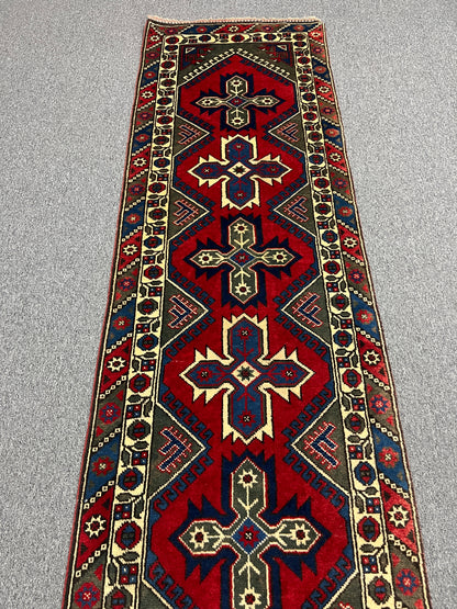 3' X 23' Runner Kurdi Tribal Handmade Wool Rug