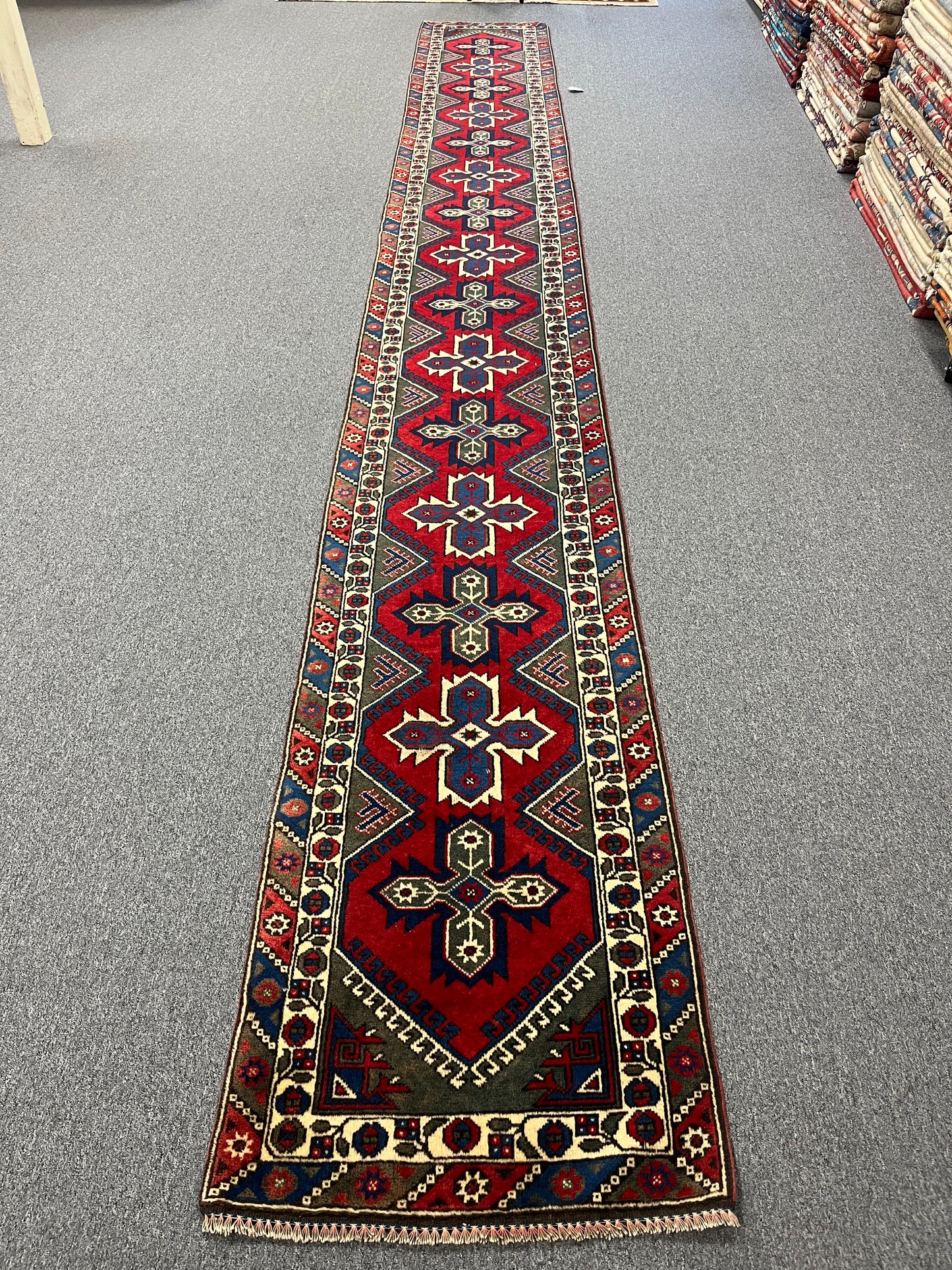 3' X 23' Runner Kurdi Tribal Handmade Wool Rug