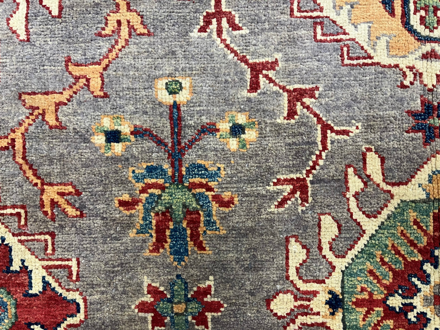 9X12 Fine Kazak Gray Brown Handmade Wool Rug # 13889