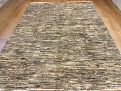 Contemporary Gabbeh 9X12 Natural Wool Color Handmade Rug # 14246