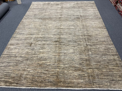 Contemporary Gabbeh 9X12 Natural Wool Color Handmade Rug # 14246