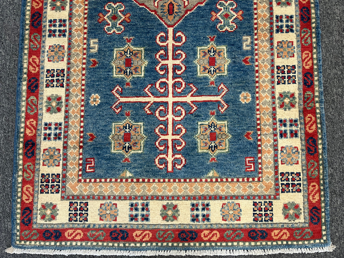 Runner Kazak Light Blue 2' 8"X10' Handmade Wool Rug # 13726