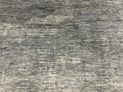 8x10 Silver Gray Geometric Gabbeh| Hand-Knotted Afghan Wool Tribal Area Rug #14689