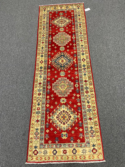 Kazak Red 2' 8"X8' Handmade Wool Runner Rug # 13623